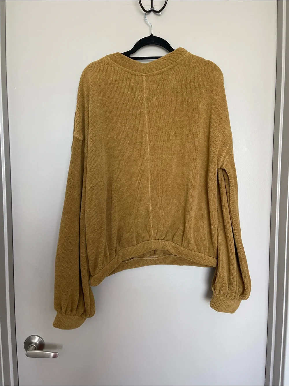 Free People Beach Crewneck Sweater in Mustard Brown